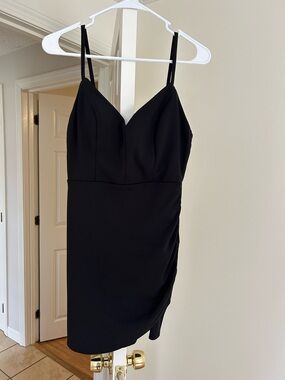 City Studio Black Spaghetti-Strap Mini Dress